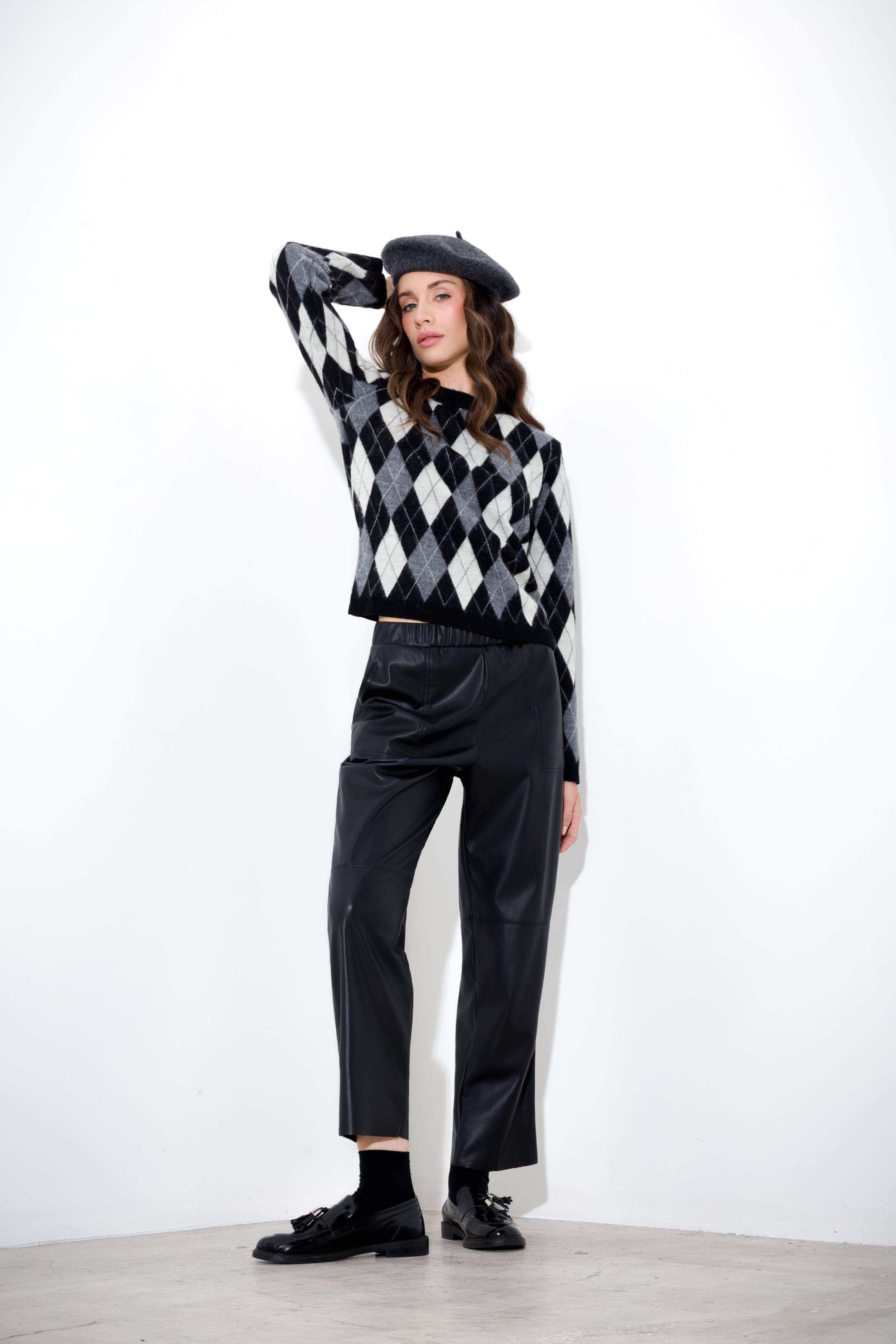 Faux leather trousers