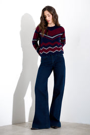 Long-sleeved chevron shirt