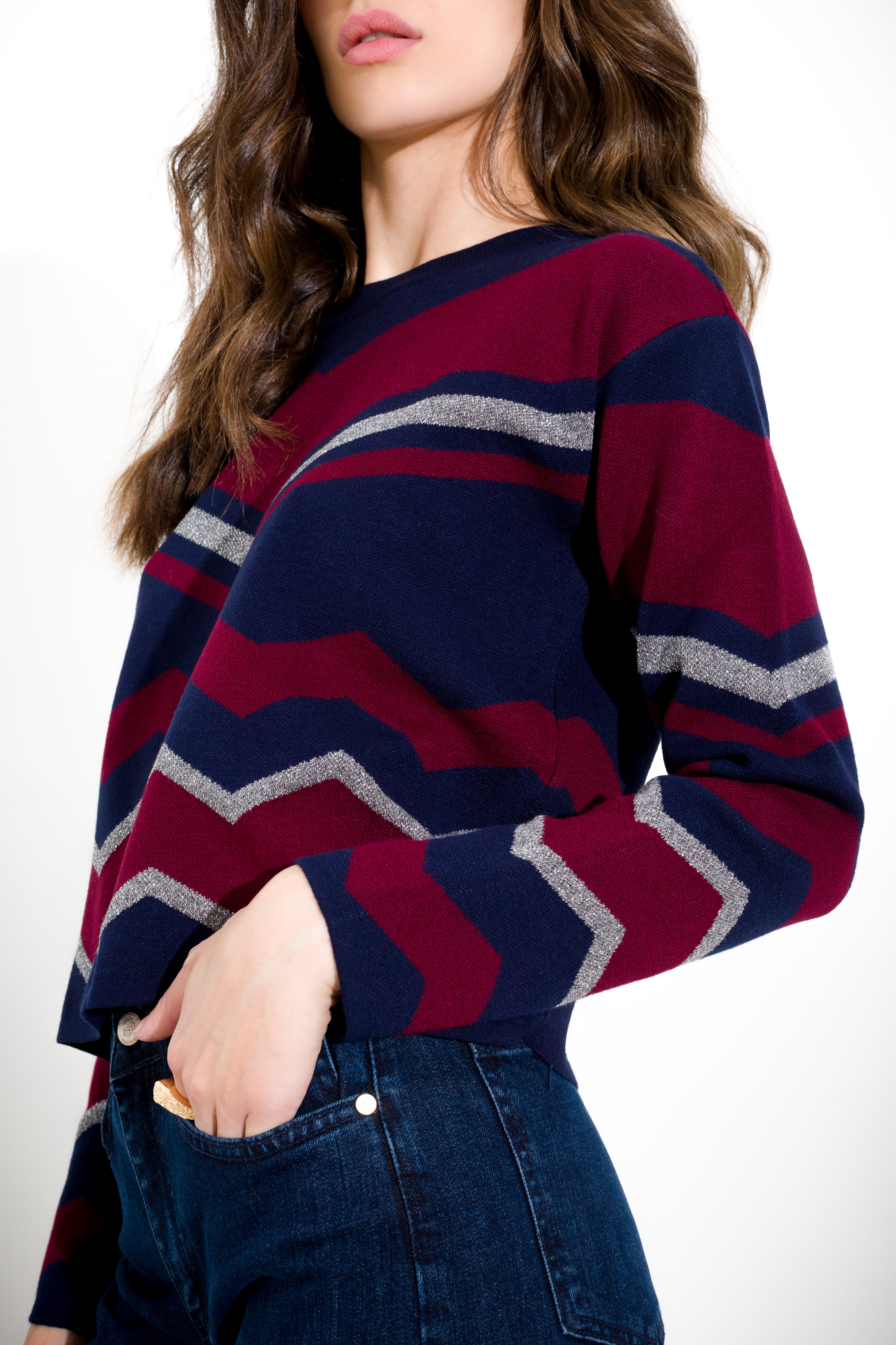 Long-sleeved chevron shirt