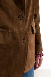Giacca in pelle scamosciata