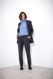 Pantalone dritto in tela lana