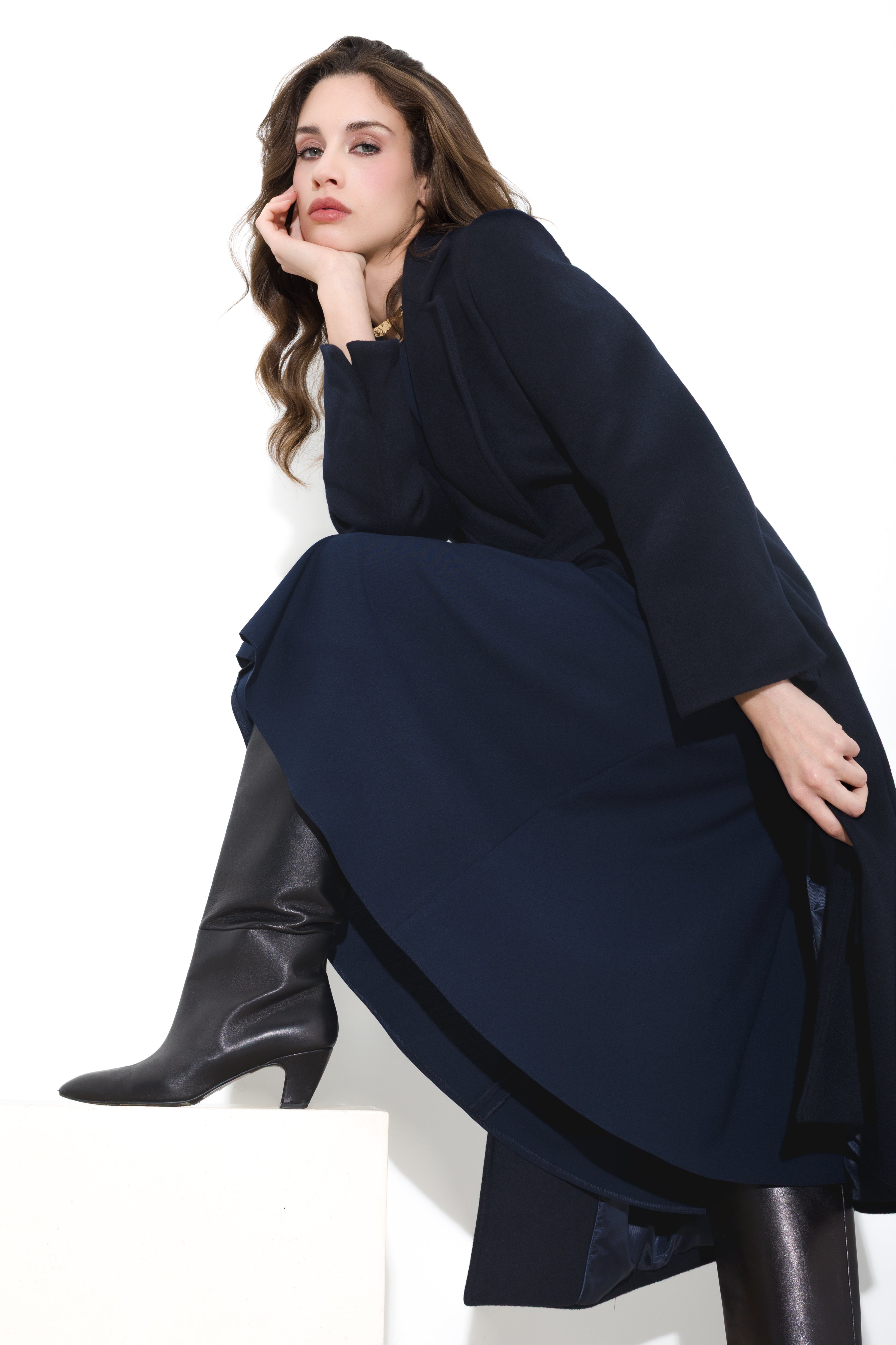 Cappotto in panno con cintura