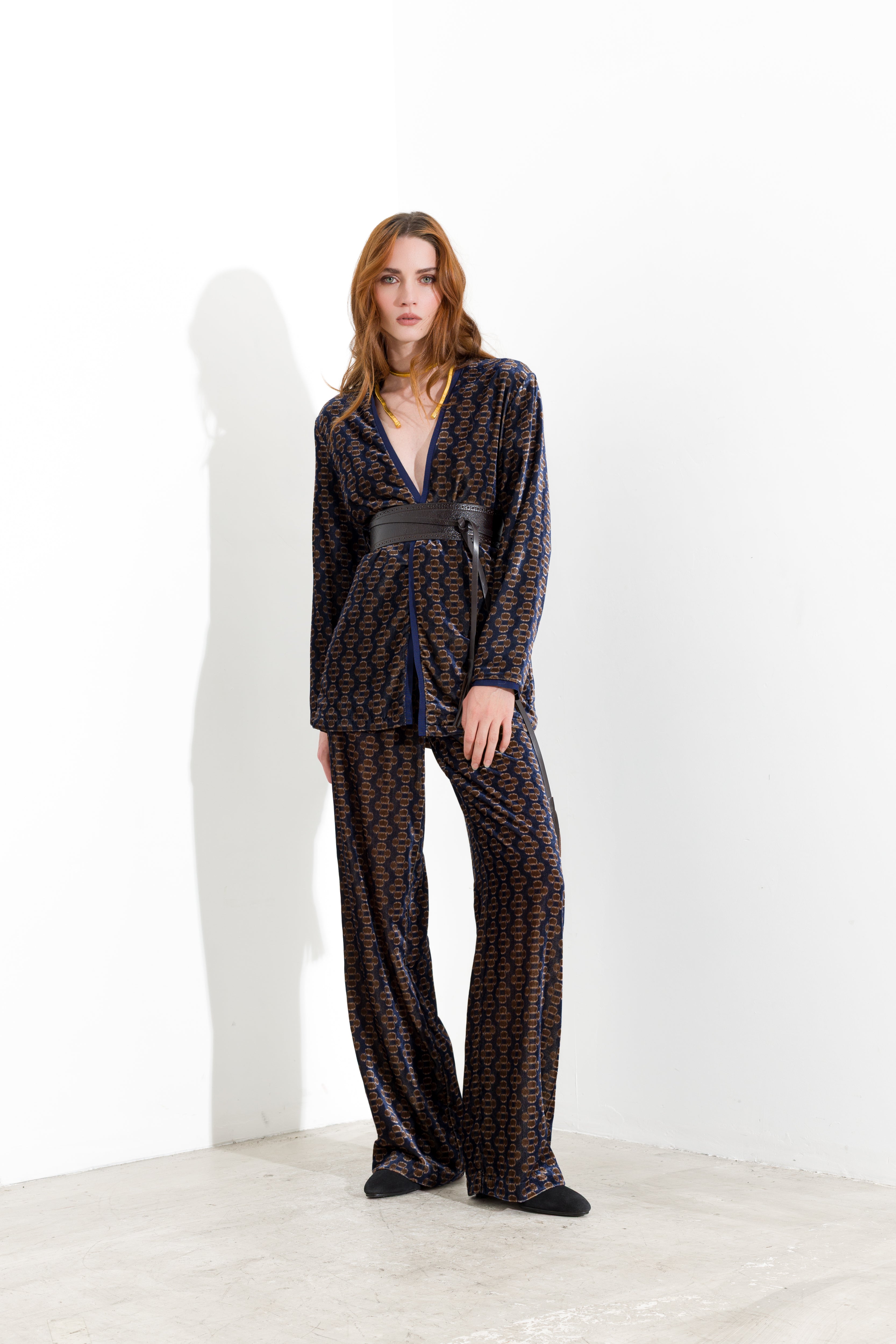 Giacca in velluto jacquard