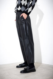 Faux leather trousers