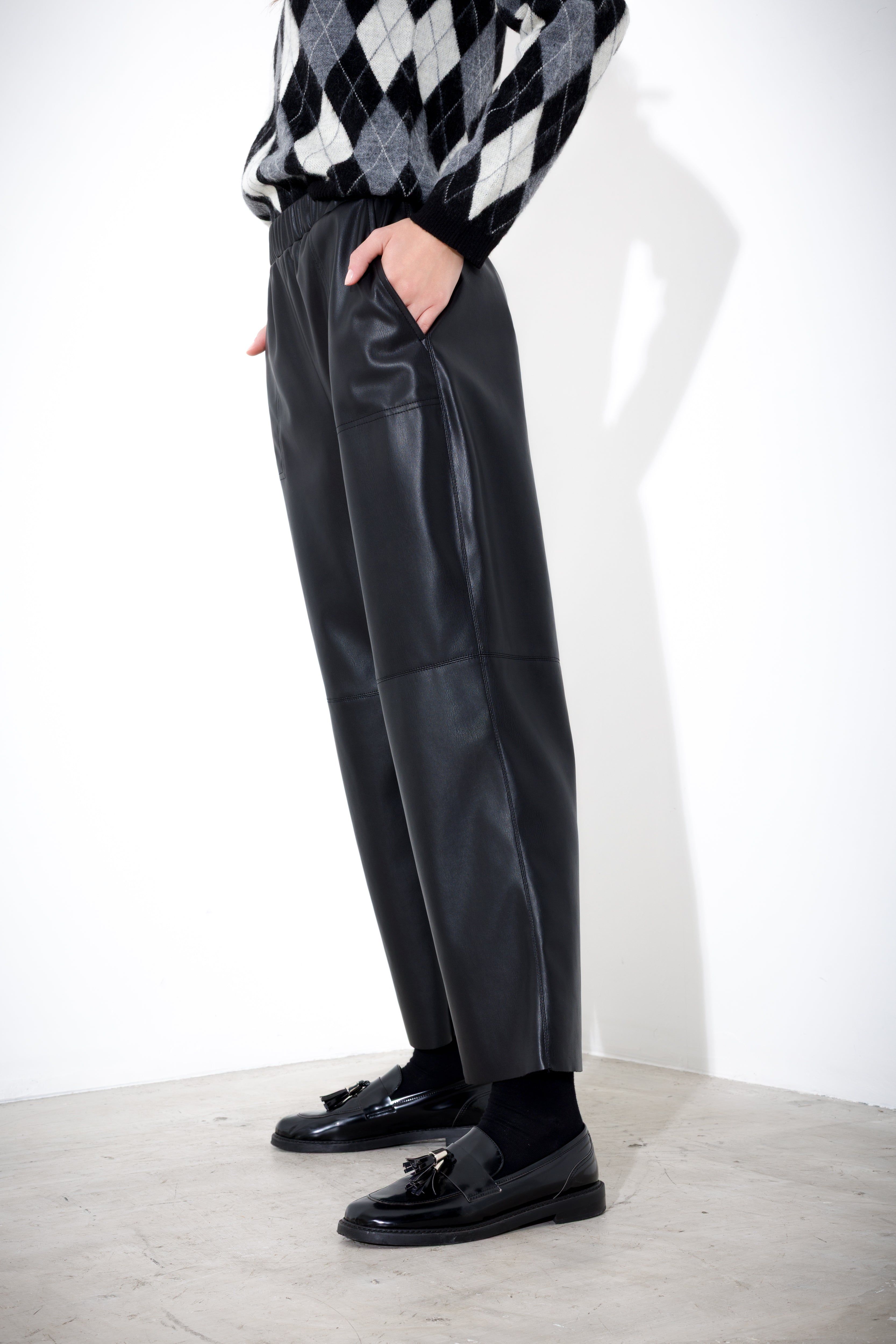 Faux leather trousers