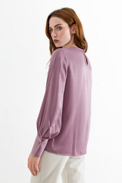 Blusa satinata con rouches - Compagnia Italiana