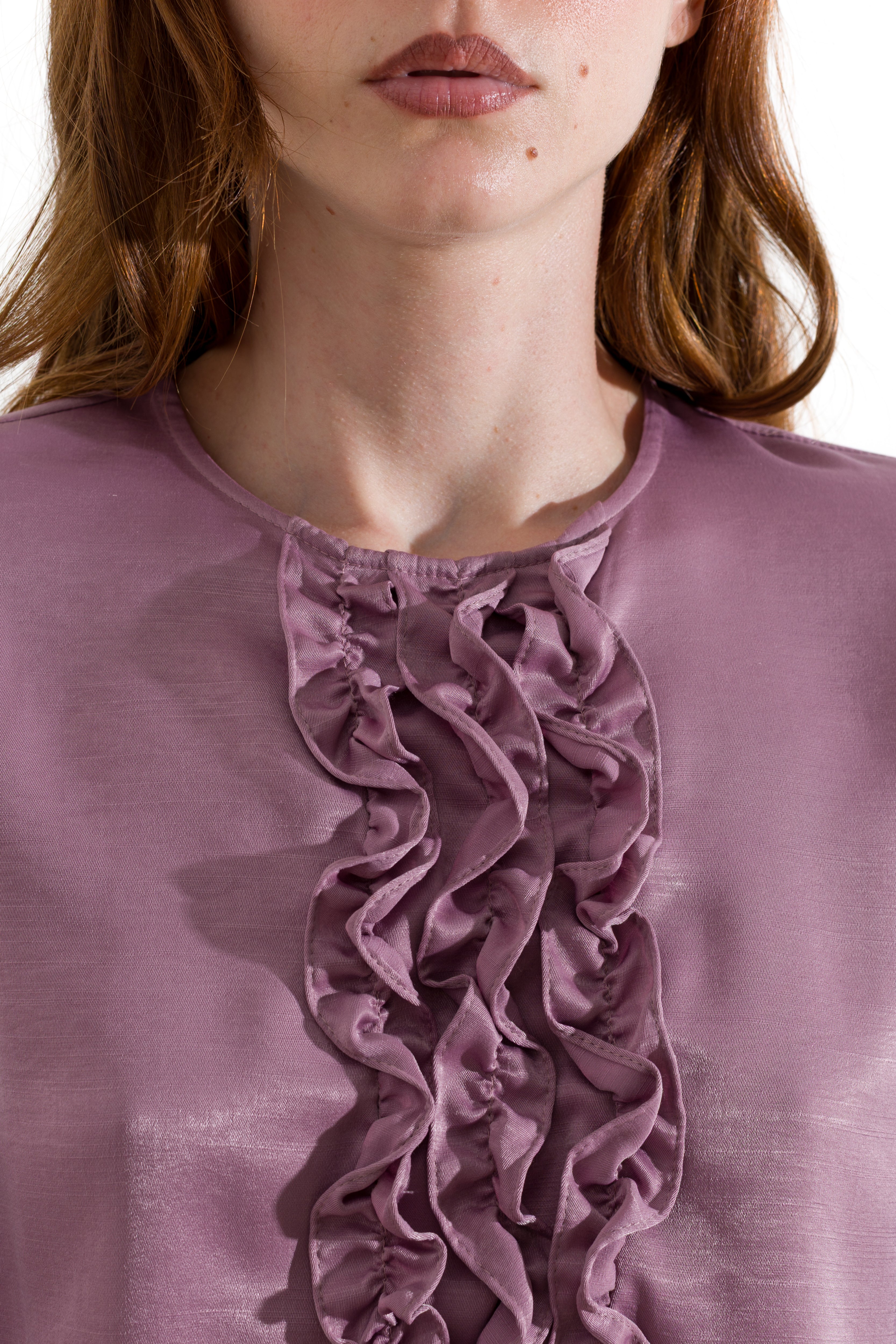 Blusa satinata con rouches - Compagnia Italiana