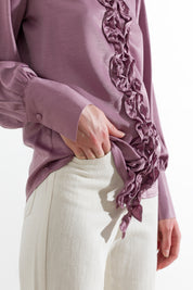 Blusa satinata con rouches - Compagnia Italiana