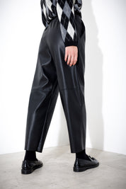 Faux leather trousers