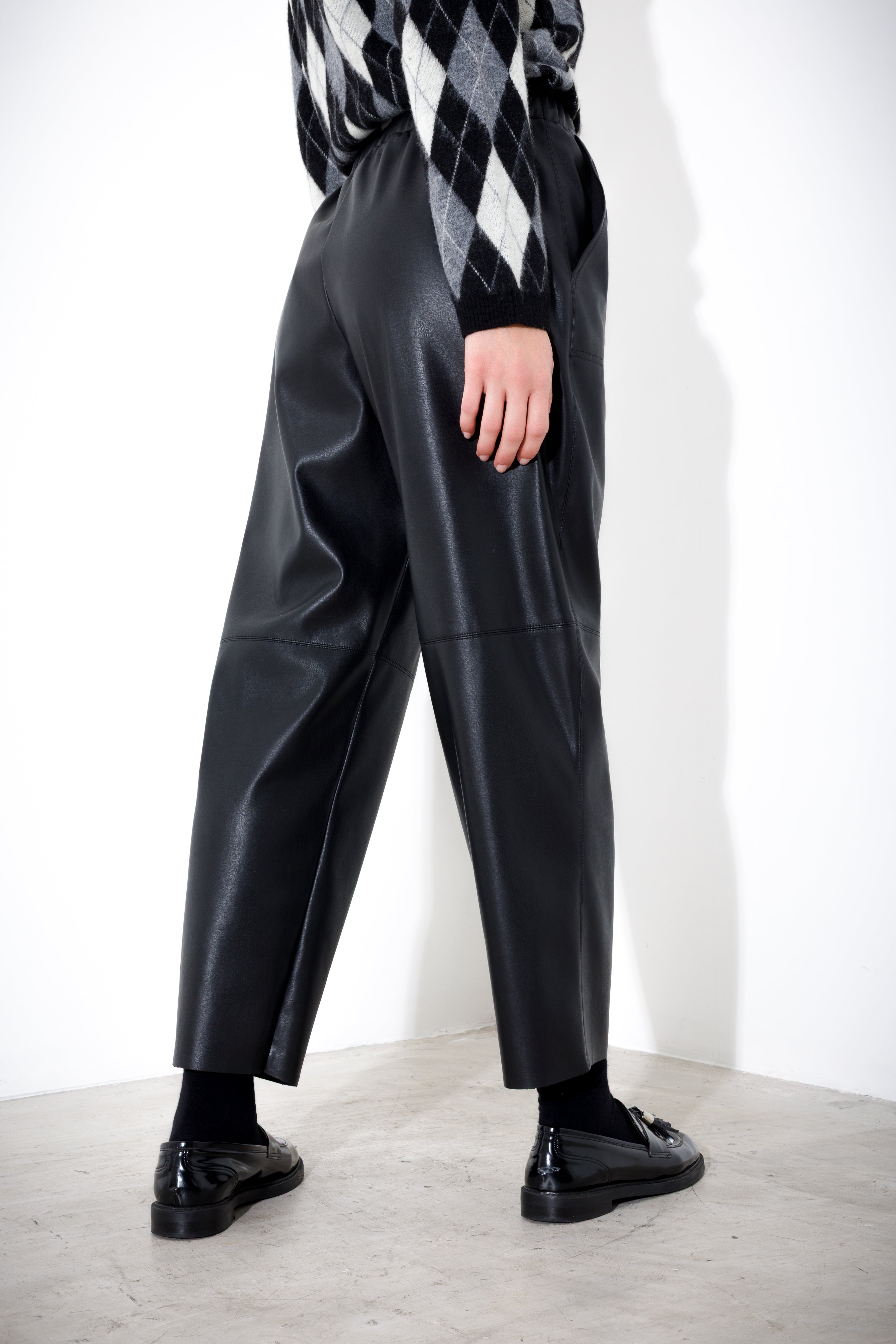 Faux leather trousers