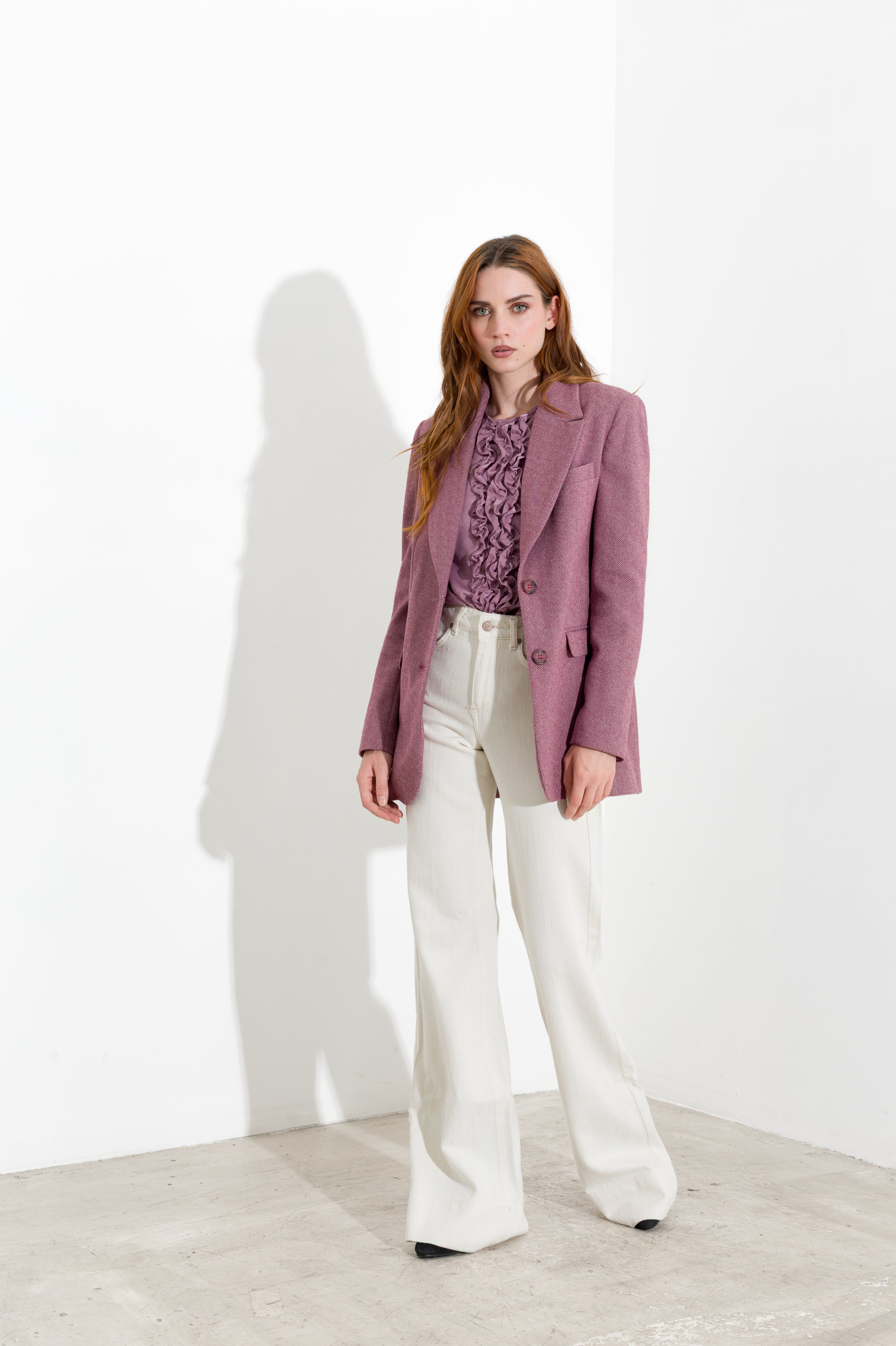 Blusa satinata con rouches - Compagnia Italiana