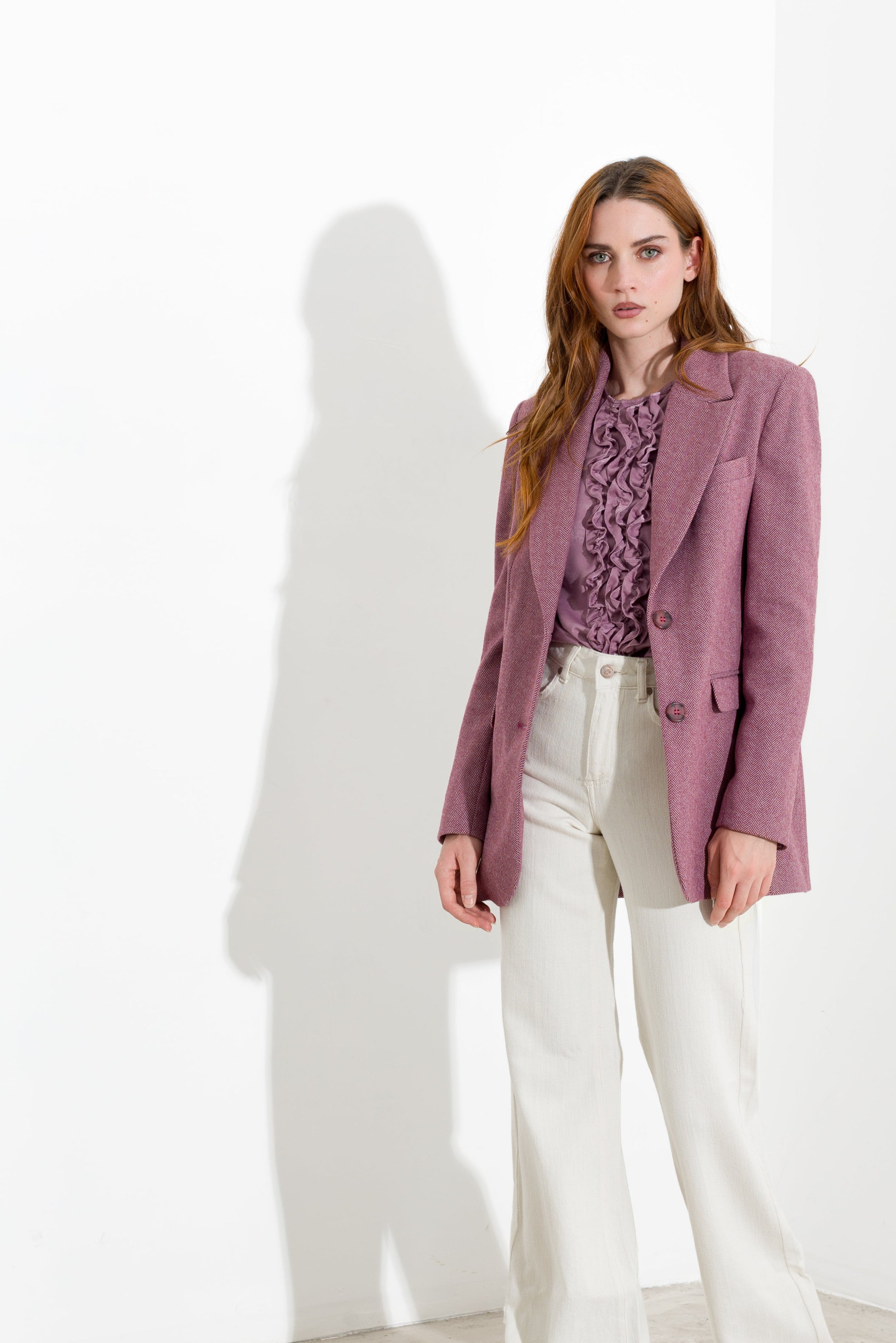 Blazer in tweed spinato due bottoni - Blazer in tweed spinato due bottoni