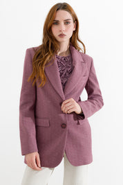 Blazer in tweed spinato due bottoni - Blazer in tweed spinato due bottoni