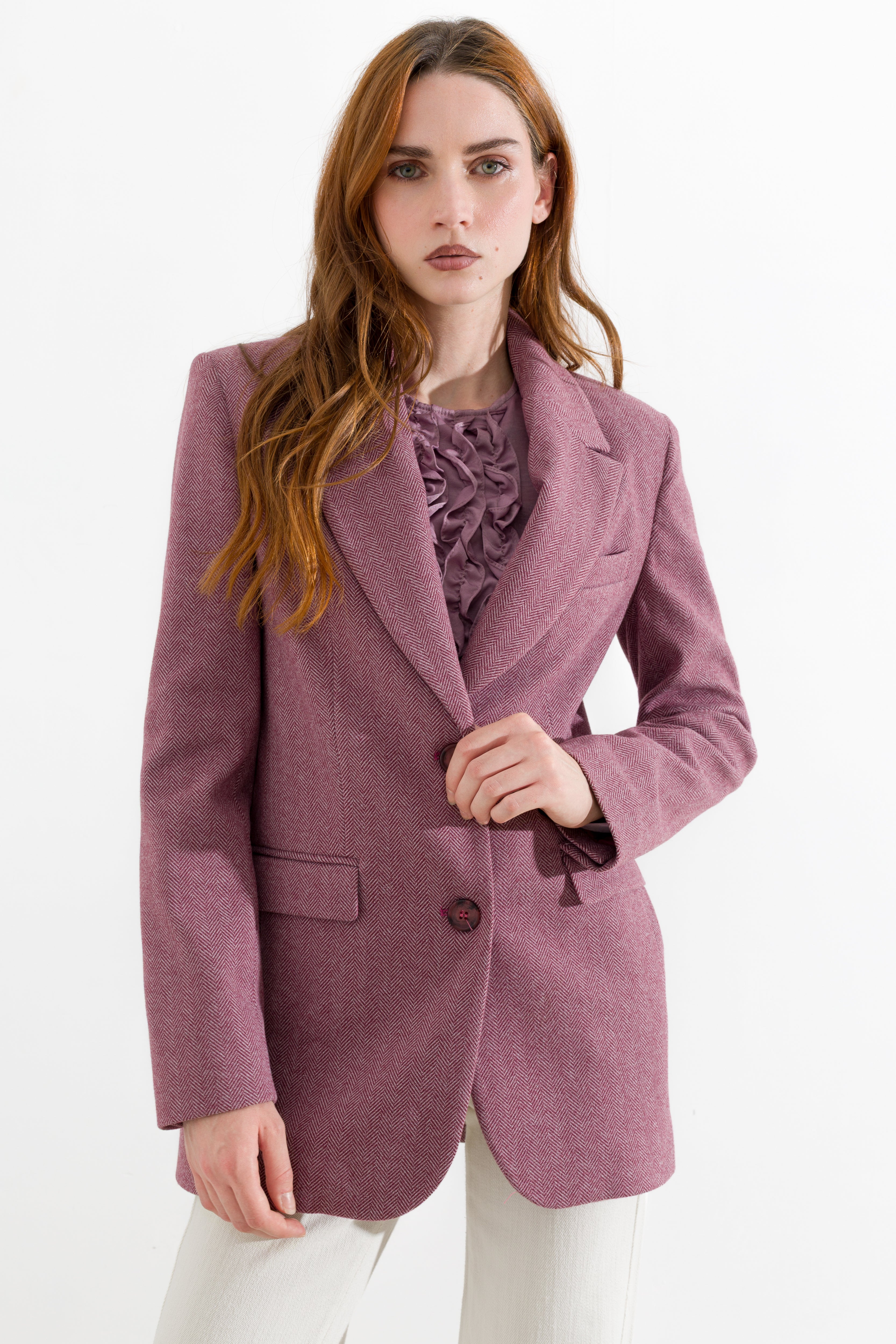 Blazer in tweed spinato due bottoni - Blazer in tweed spinato due bottoni