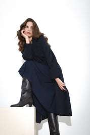 Cappotto in panno con cintura