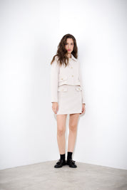 Blazer corto in doppio crepe