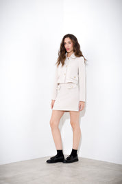 Blazer corto in doppio crepe