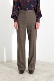 Pantaloni wide-leg a micro pied-de-poule