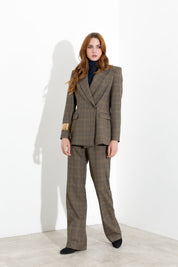 Pantalone a gamba dritta a quadri
