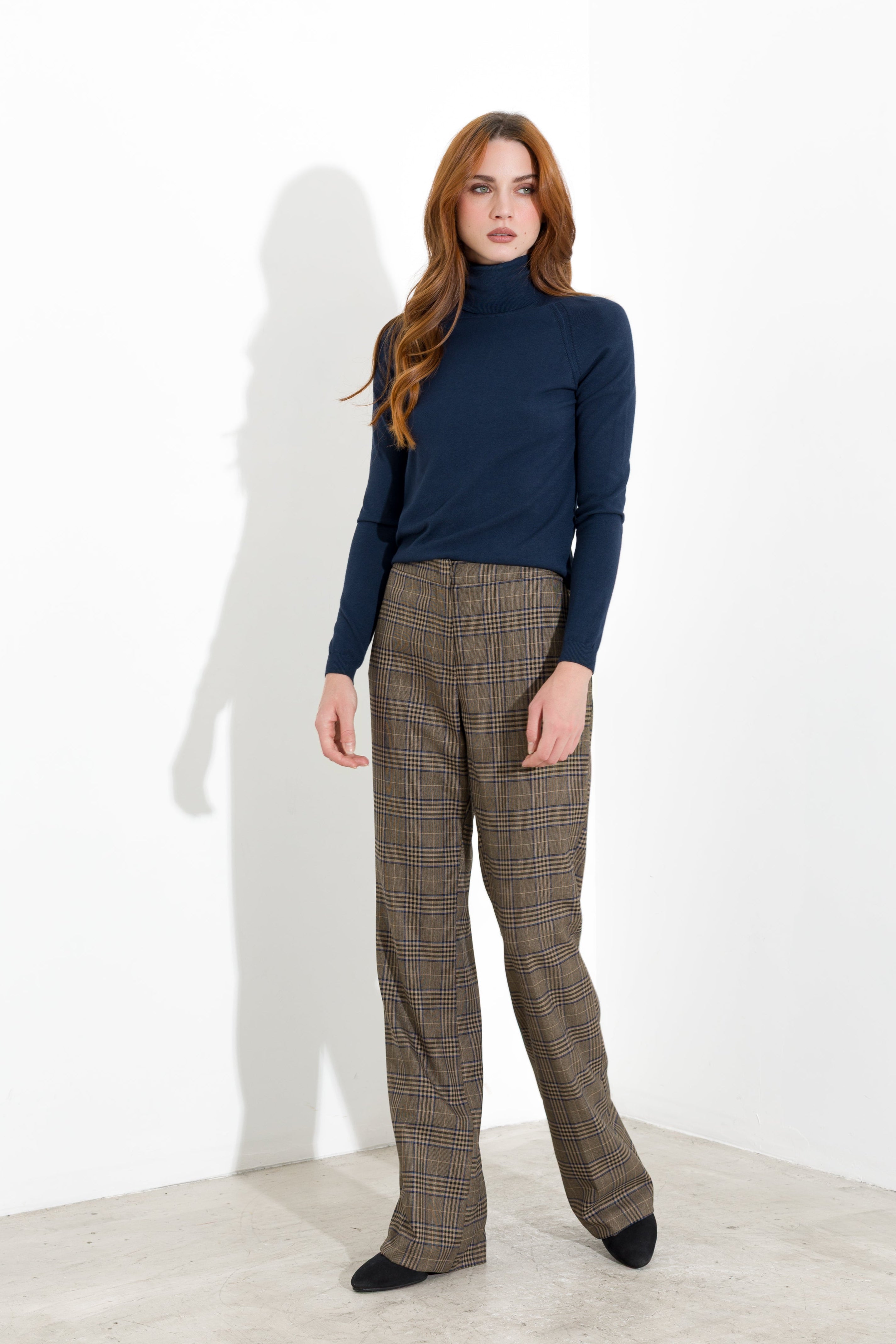 Pantalone a gamba dritta a quadri