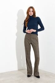 Pantalone a gamba dritta a quadri