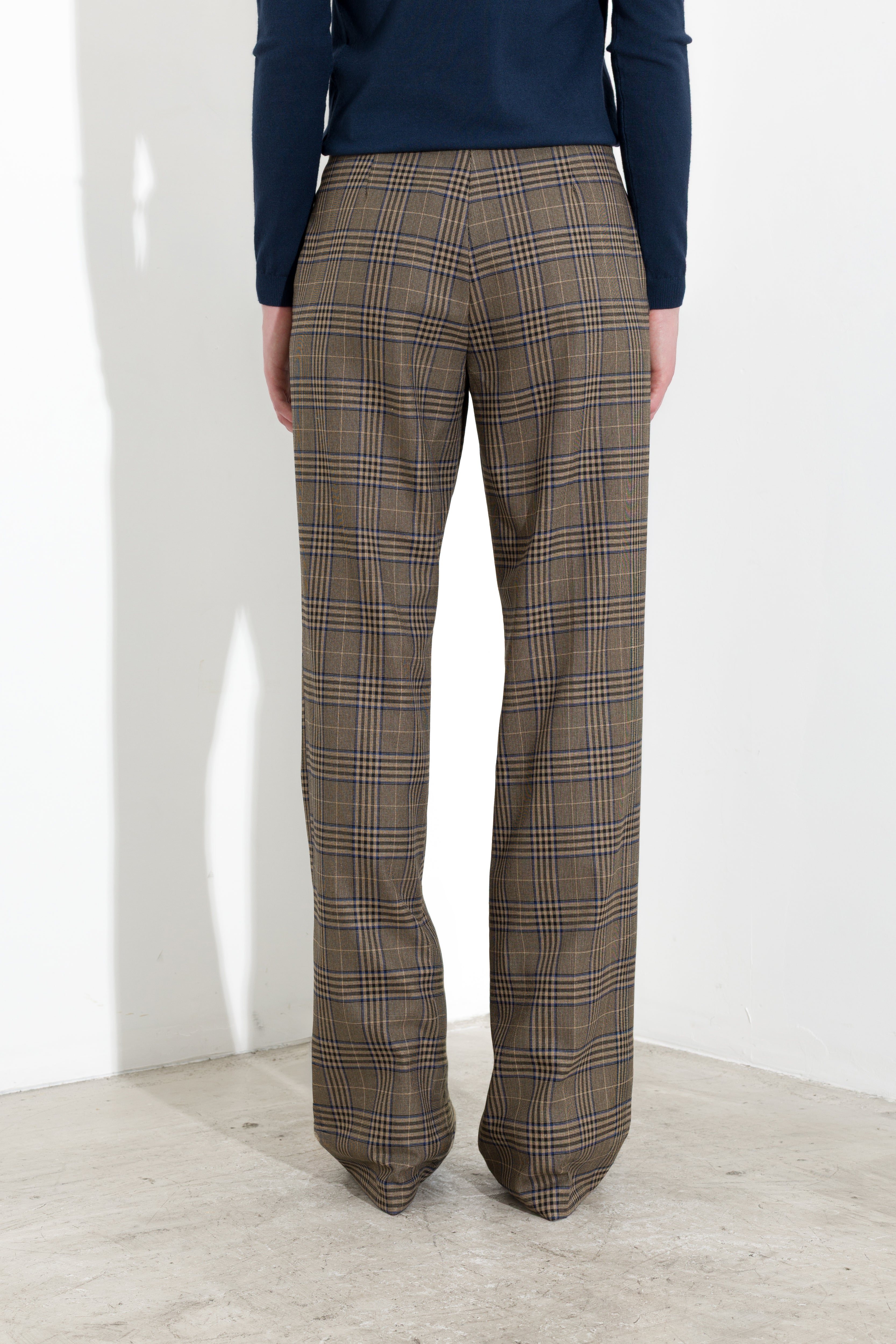 Pantalone a gamba dritta a quadri