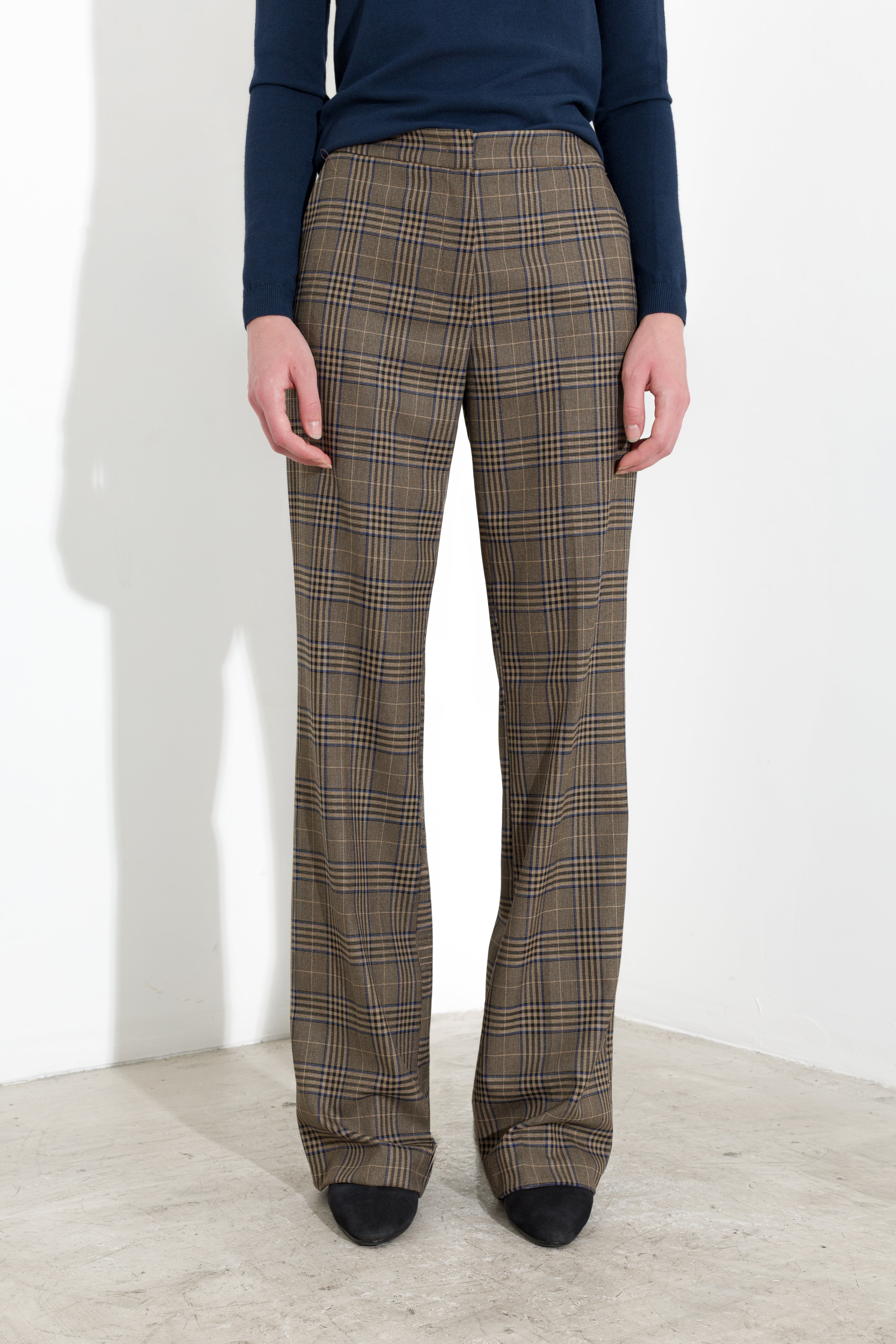 Pantalone a gamba dritta a quadri
