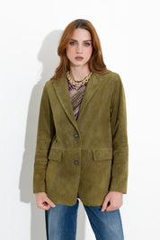 Giacca in pelle scamosciata