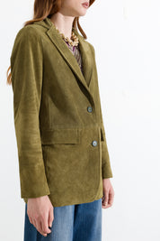 Giacca in pelle scamosciata