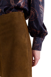 Minigonna in pelle scamosciata