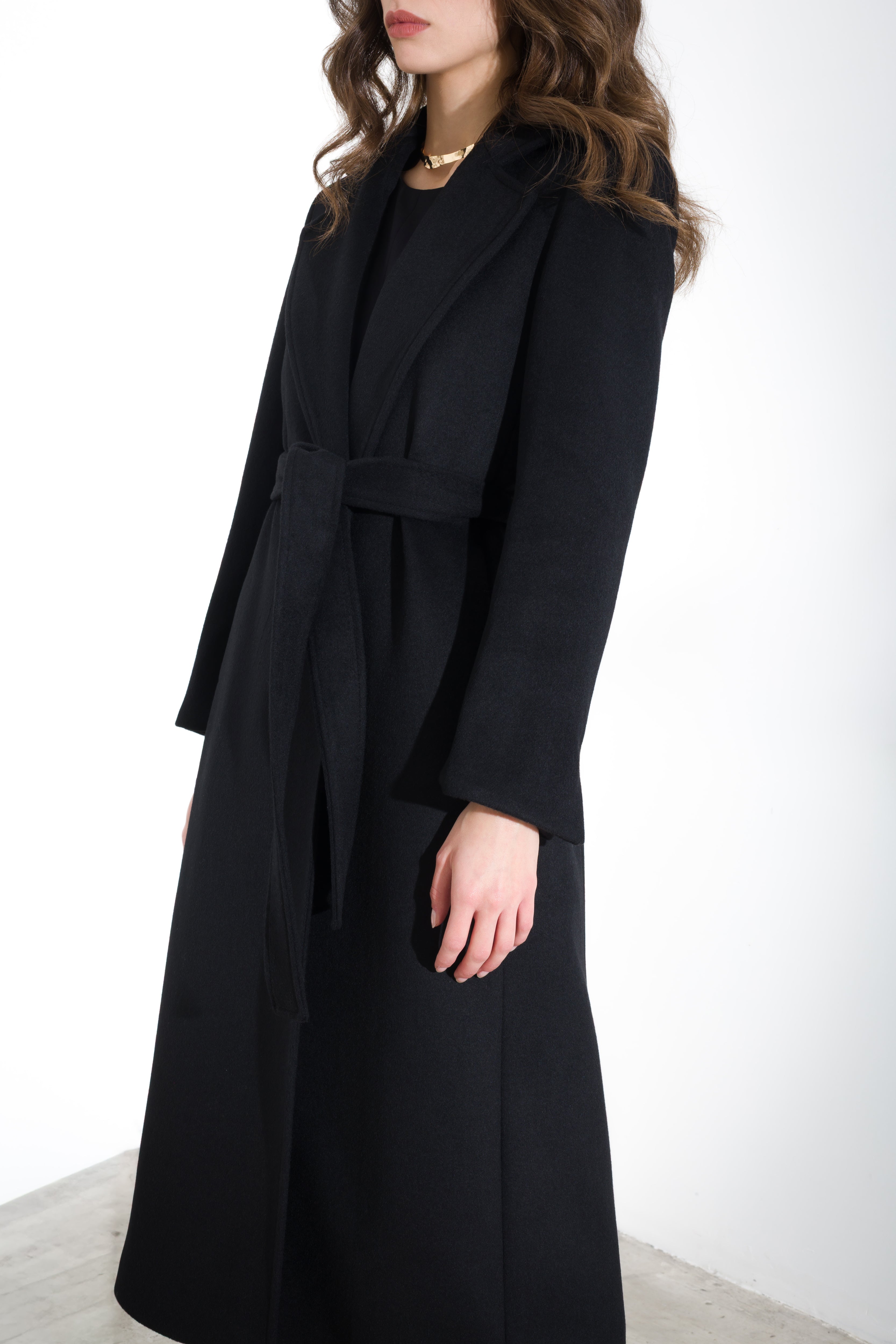 Cappotto in panno con cintura