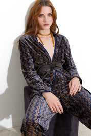 Giacca in velluto jacquard