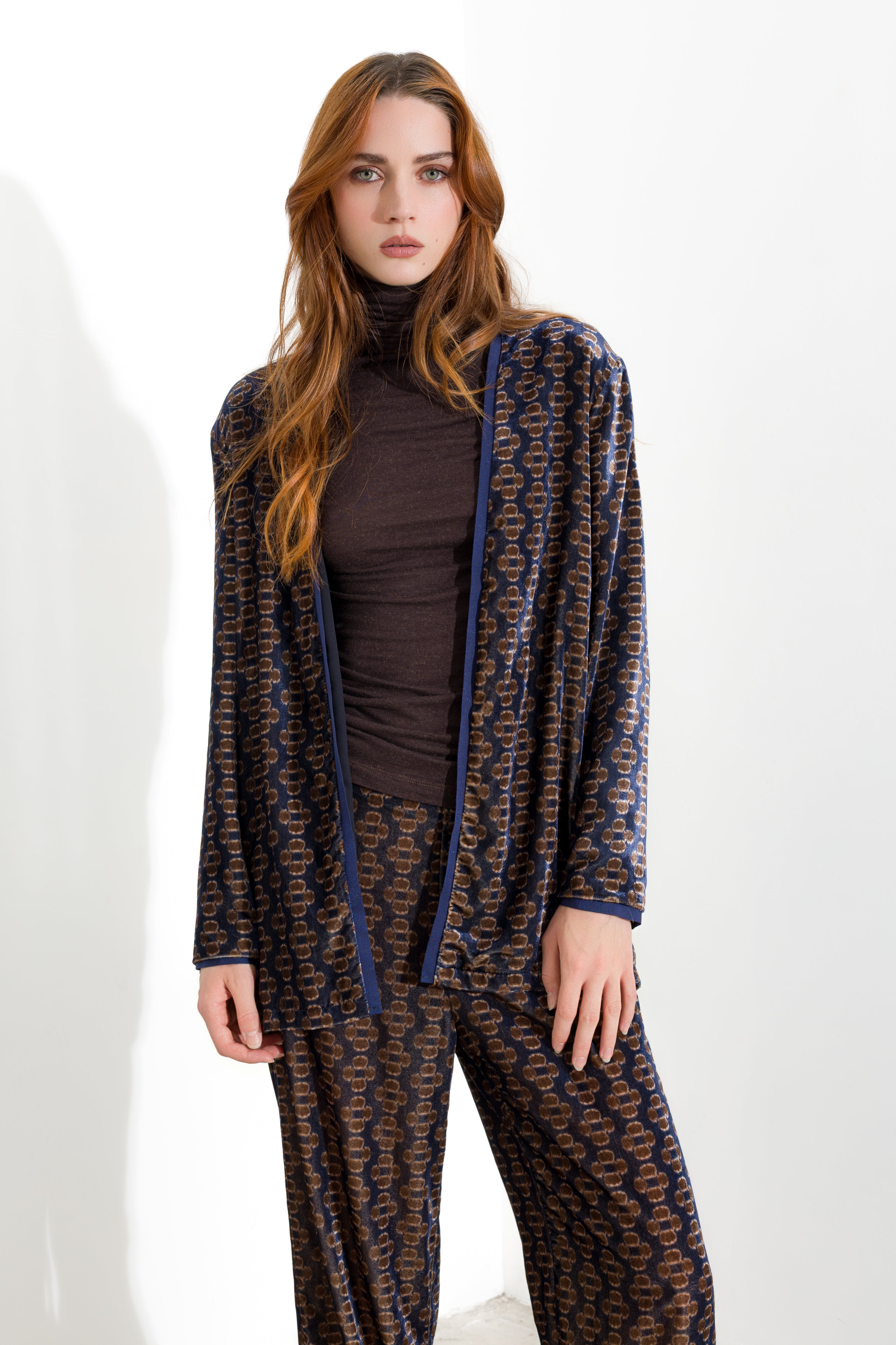 Giacca in velluto jacquard