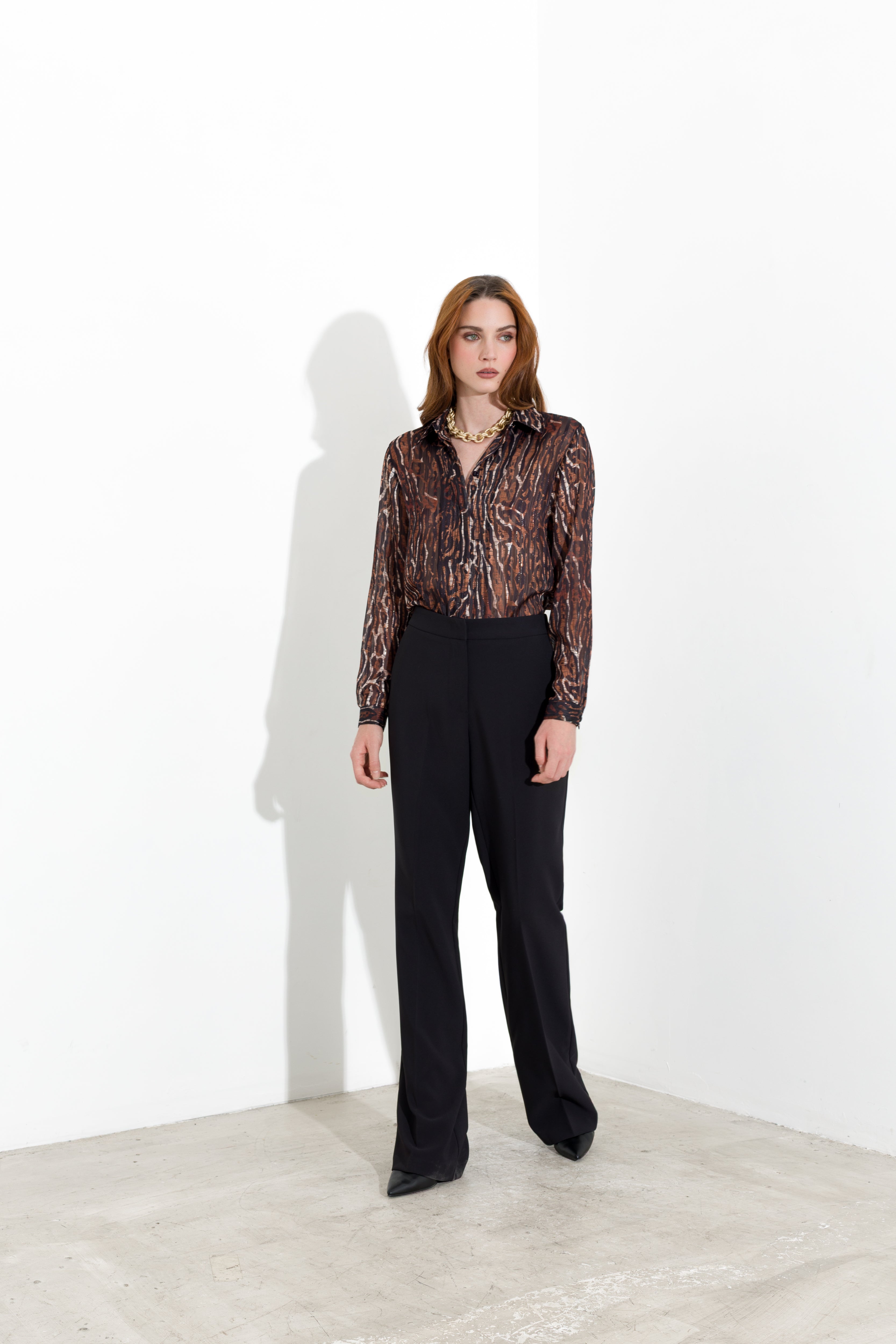 Camicia stampata in georgette