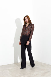 Camicia stampata in georgette