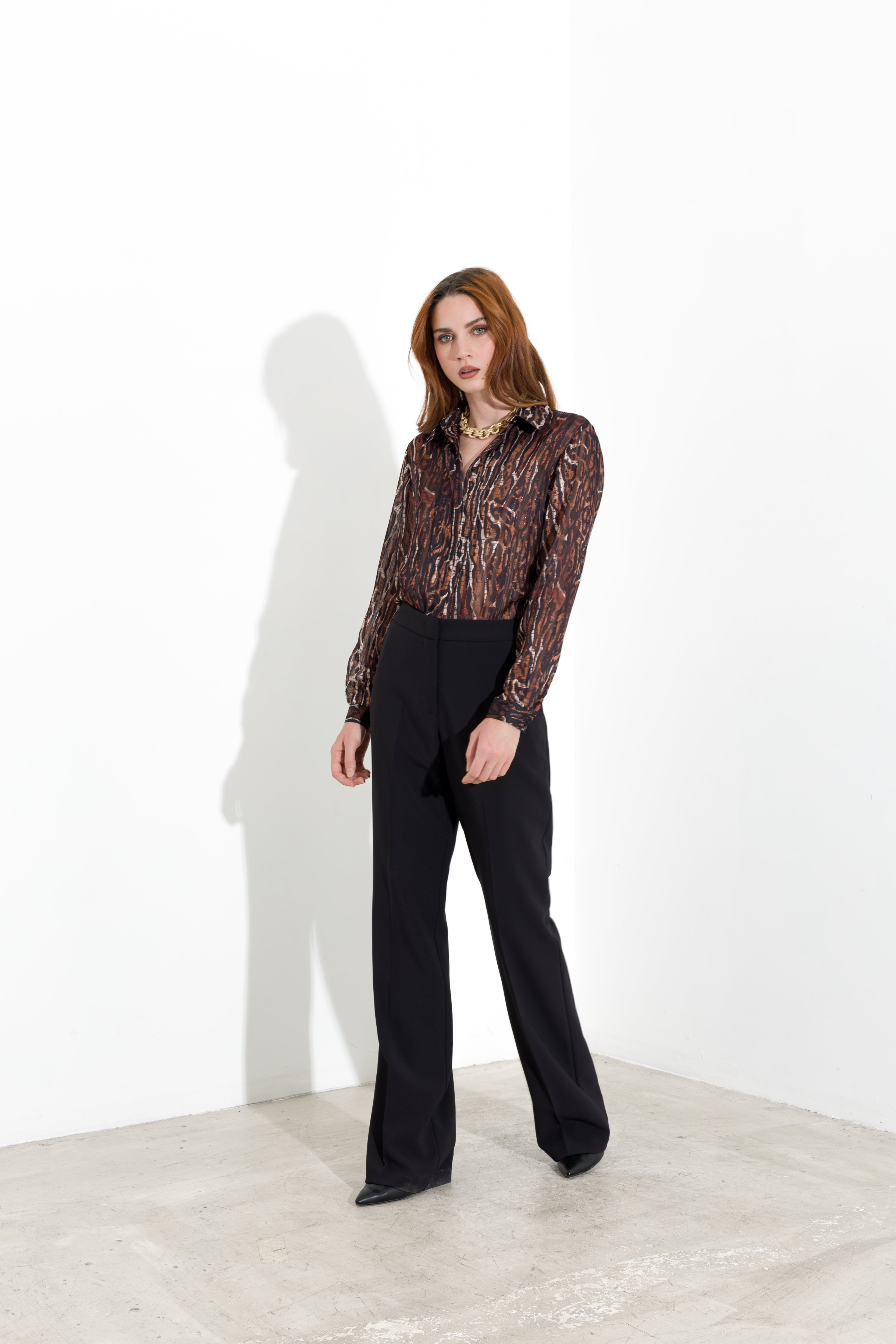 Camicia stampata in georgette