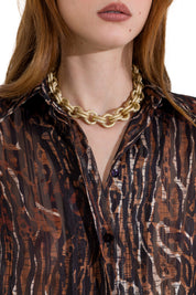 Camicia stampata in georgette