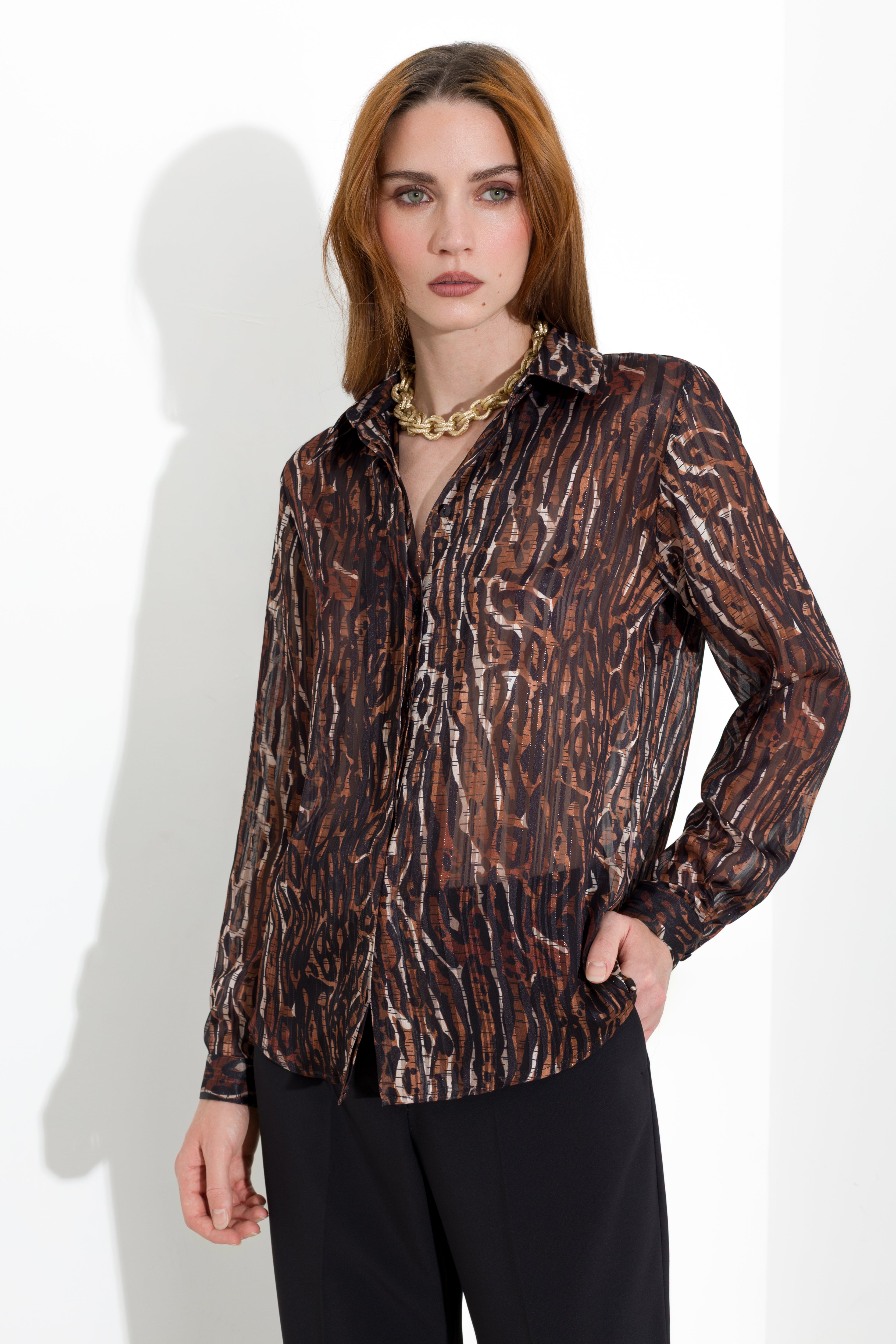 Camicia stampata in georgette