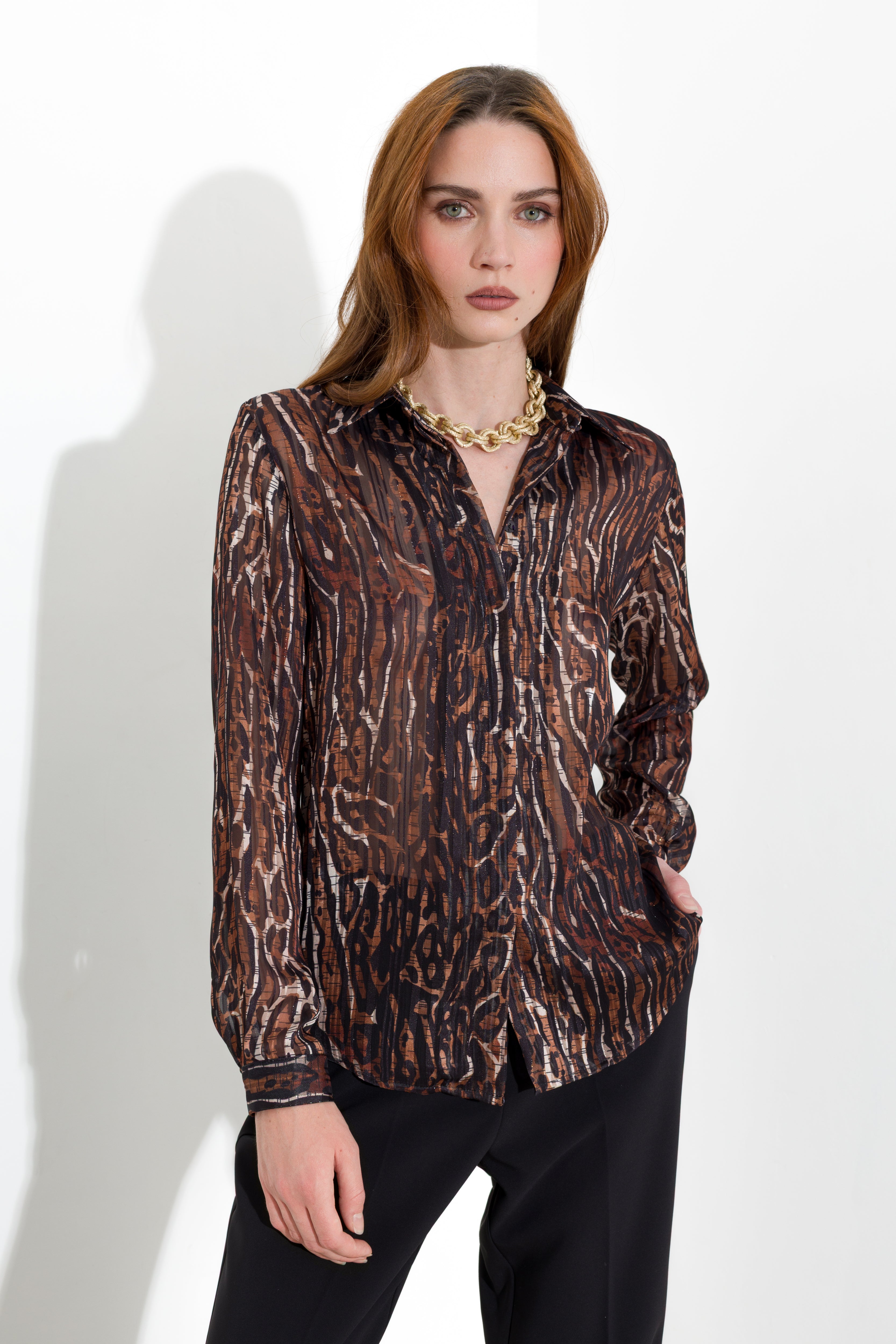 Camicia stampata in georgette