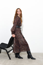 Abito midi in georgette stampata
