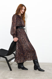 Abito midi in georgette stampata