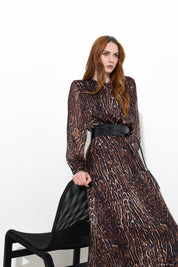 Abito midi in georgette stampata