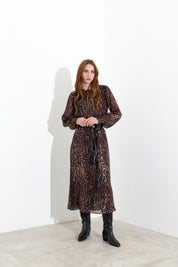 Abito midi in georgette stampata
