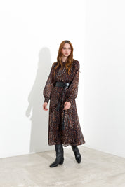 Abito midi in georgette stampata