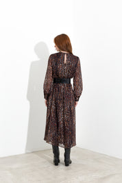 Abito midi in georgette stampata