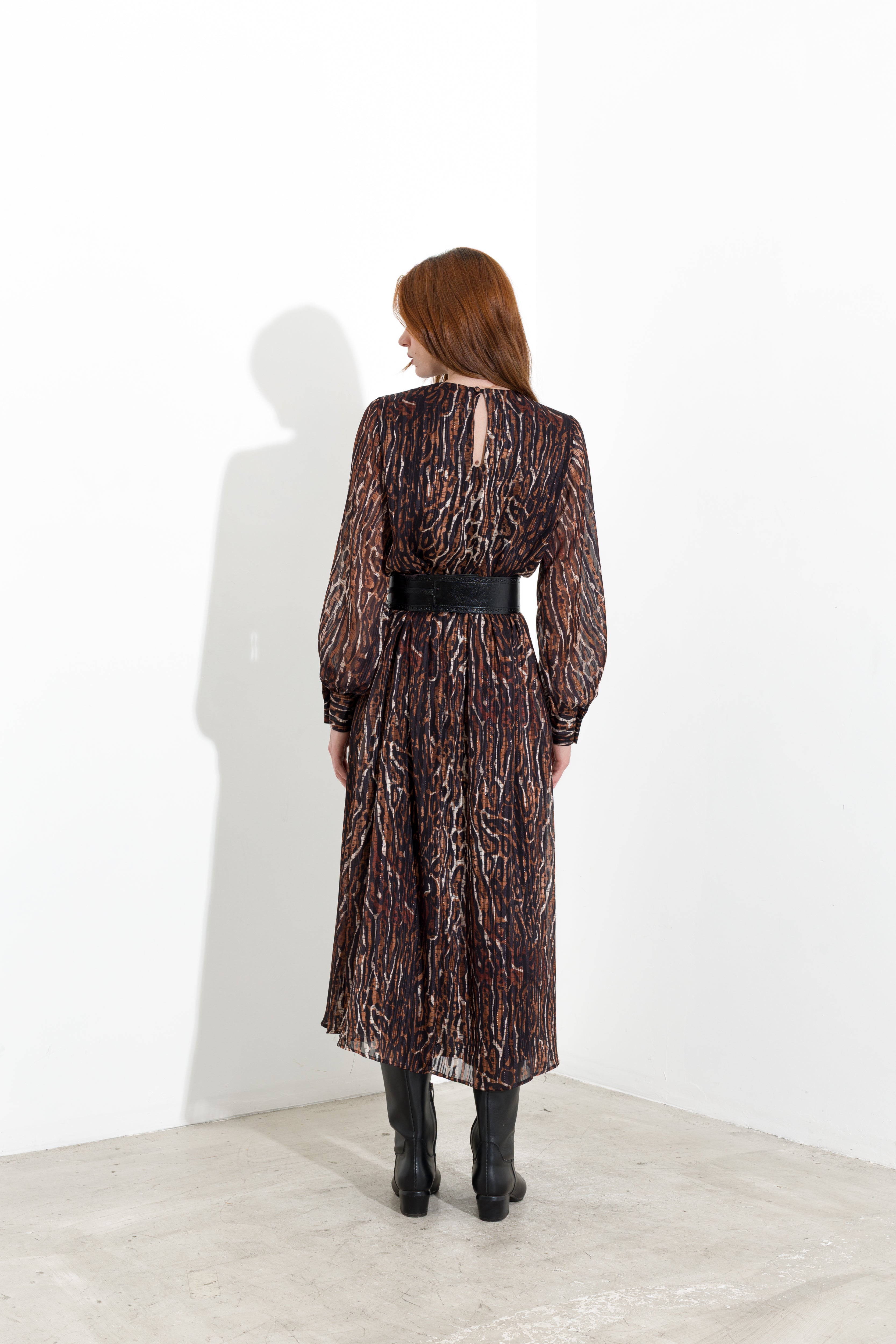 Abito midi in georgette stampata