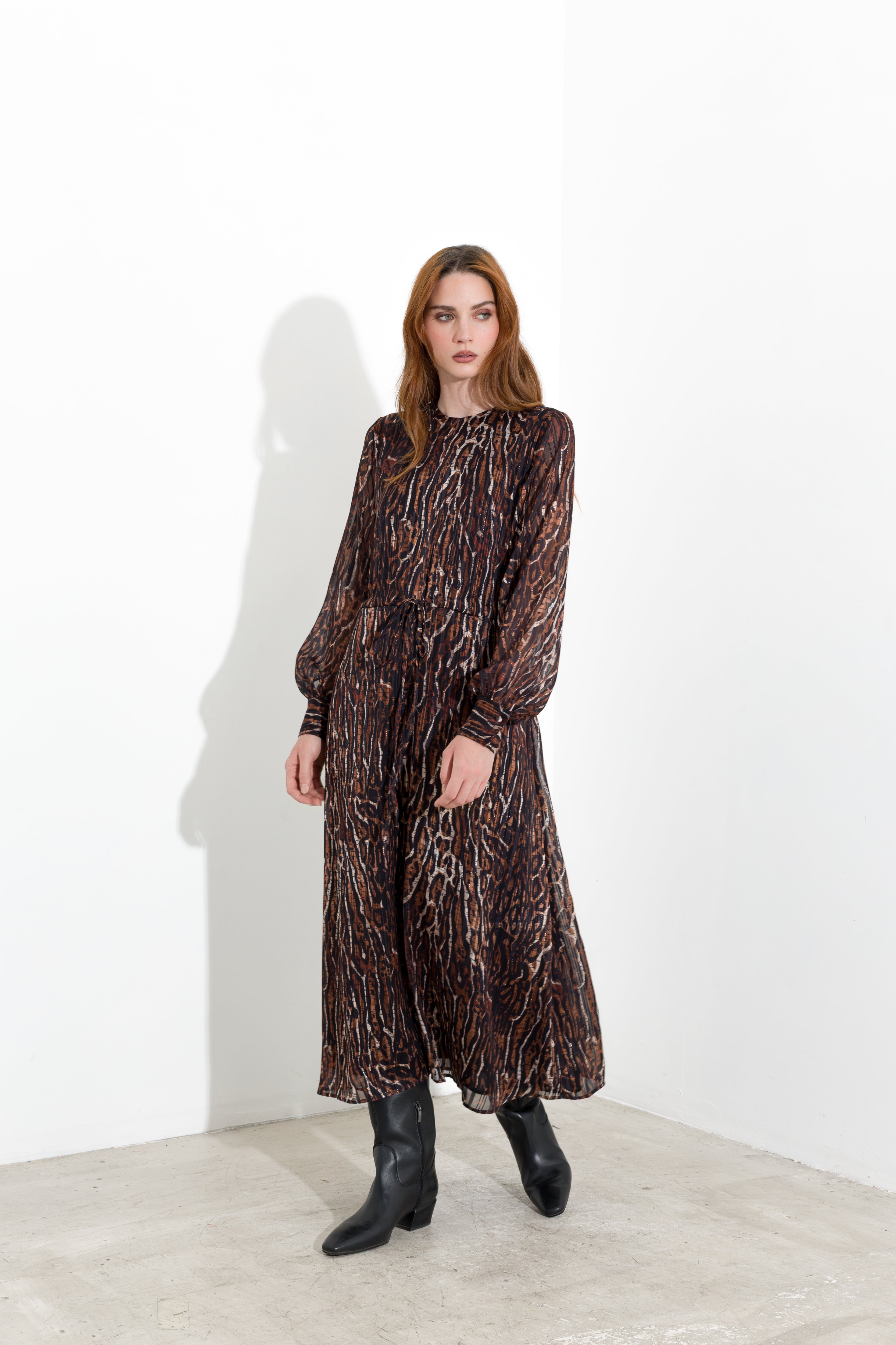 Abito midi in georgette stampata