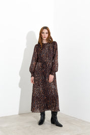 Abito midi in georgette stampata