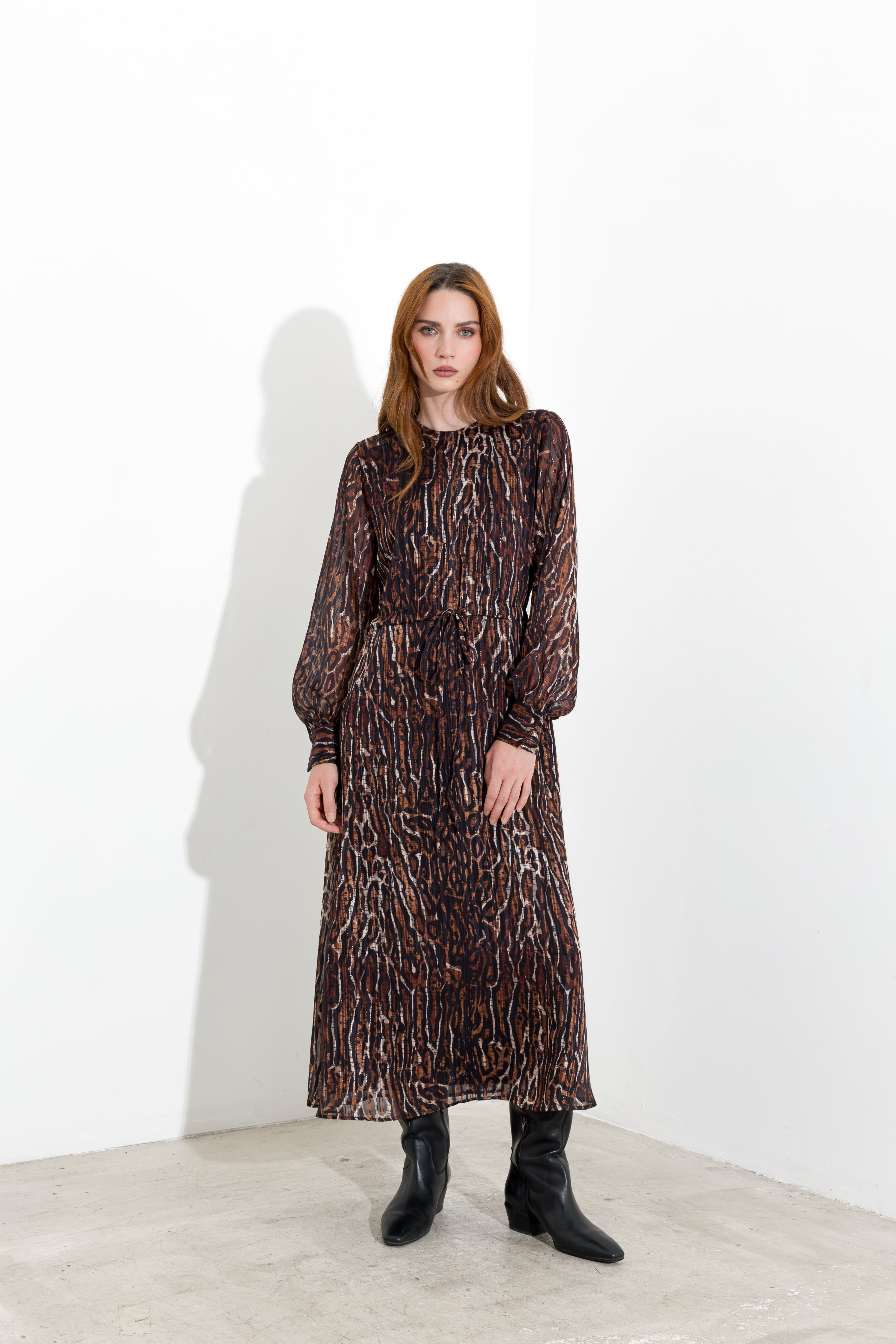 Abito midi in georgette stampata