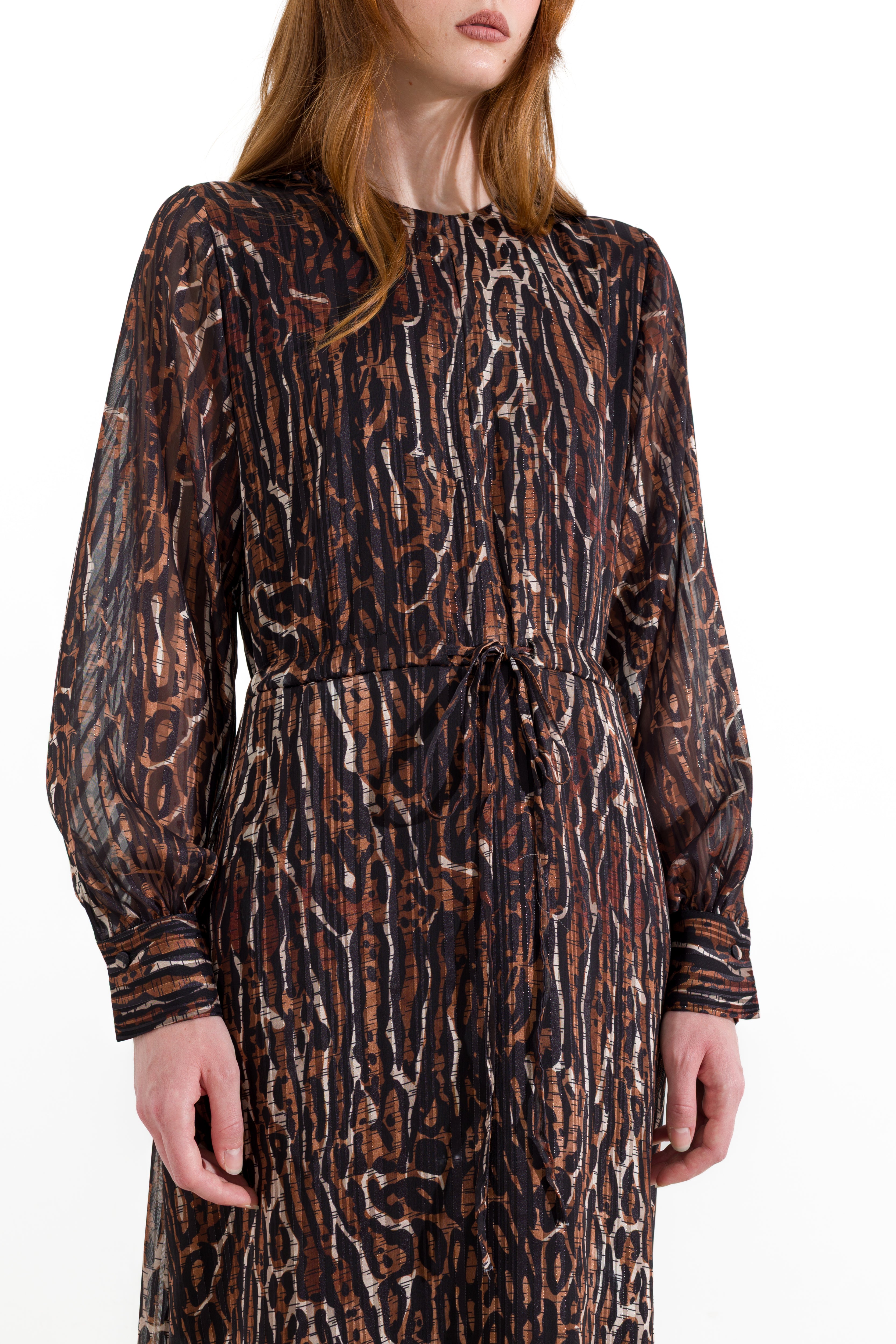 Abito midi in georgette stampata
